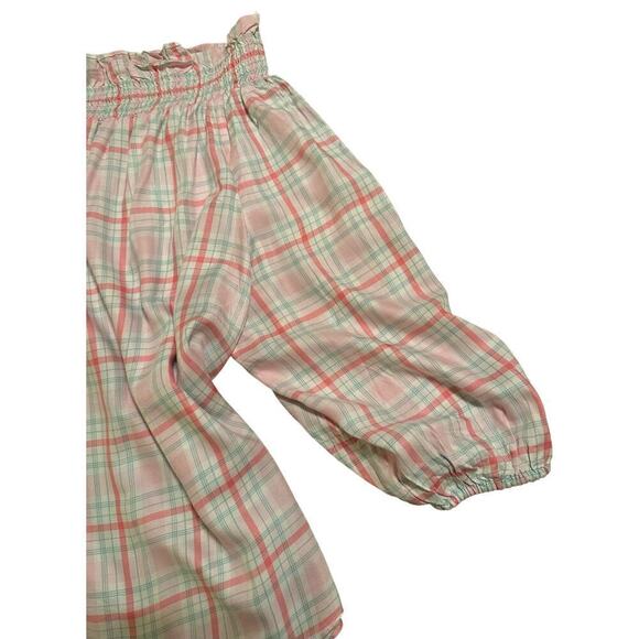 Tommy Hilfiger Women’s Windowpane Plaid Soft Flowy Off the Shoulder Blouse Sz 2X - Picture 4 of 9